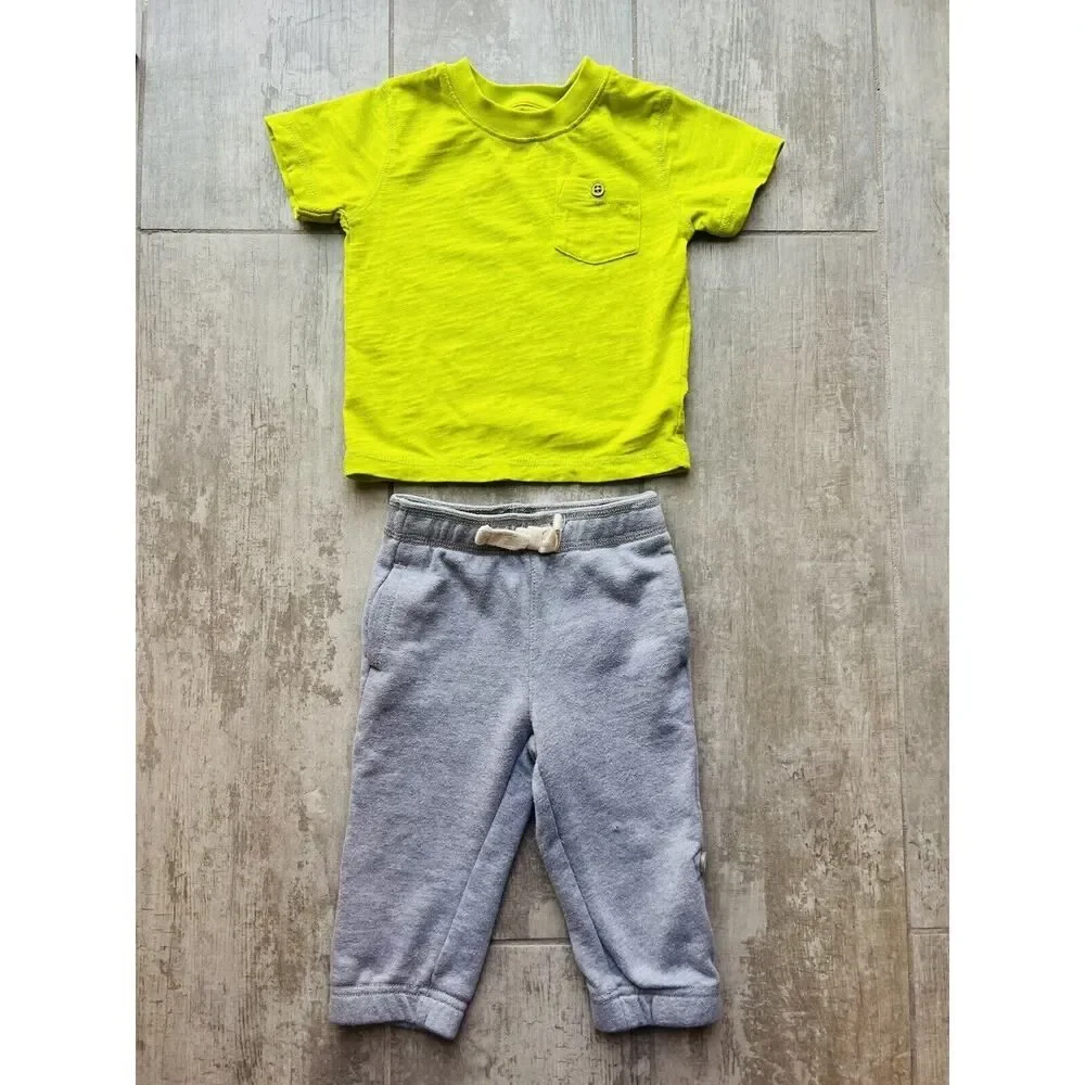 GYMBOREE Baby Toddler Boys 2 Piece Outfit Set Casual T-Shirt Jogger Pants 12-18